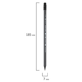Карандаш чернографитный BRAUBERG "ULTRA", 1 шт., HB, с ластиком, пластиковый, 181711