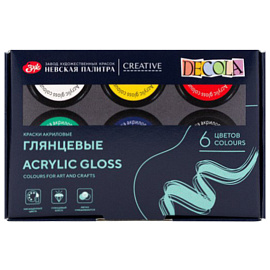 Краски акриловые Невская палитра Decola 6 цветов по 20 мл фото Краски акриловые Невская палитра Decola 6 цветов по 20 мл