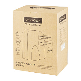 Электросушитель для рук OfficeClean Professional, 1650Вт, сенсорный, белый, ABS-пластик