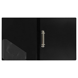 Папка на 2 кольцах СТАММ "Стандарт" А4, 25мм, 700мкм, пластик, черная фото Папка на 2 кольцах СТАММ "Стандарт" А4, 25мм, 700мкм, пластик, черная