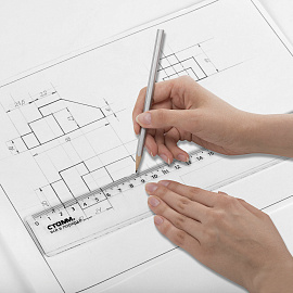 Линейка Стамм 50 см пластиковая прозрачная