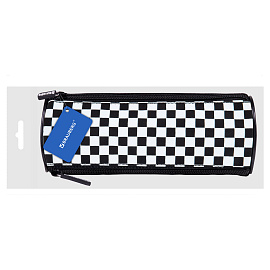 Пенал мягкий BRAUBERG, 3 отделения, нейлон, 21х7х7 см, "Black and White", 273582
