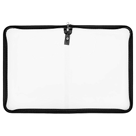 Папка на молнии СТАММ А4, 500мкм, пластик, прозрачная, черная молния вокруг