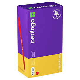 Ручка шариковая Berlingo "Triangle 100T" красная, 0,7мм, трехгран., игольчатый стержень фото Ручка шариковая Berlingo "Triangle 100T" красная, 0,7мм, трехгран., игольчатый стержень