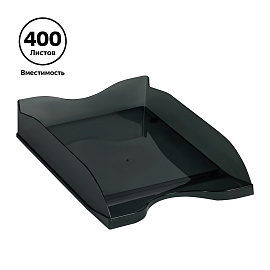 Лоток для бумаг горизонтальный СТАММ "Тропик", тонированный черный