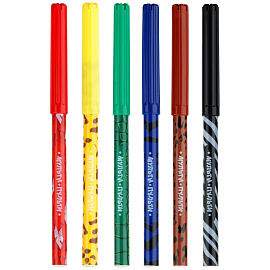 Фломастеры Мульти-Пульти "Зоопарк", 06цв., с печатью, картон фото Фломастеры Мульти-Пульти "Зоопарк", 06цв., с печатью, картон