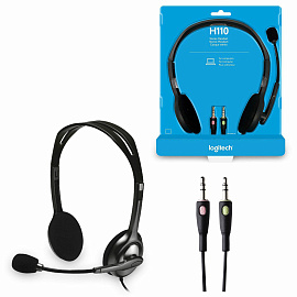 Гарнитура проводная Logitech Stereo Headset H110 (981-000271)