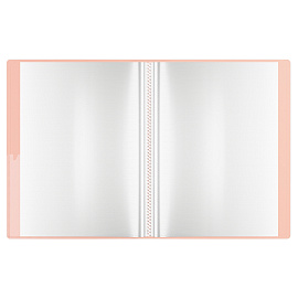 Папка с 20 вкладышами Berlingo "Soft Touch Pro", 17мм, 700мкм, с внутр. карманом, зеленая, внутр. розовая, софт-тач