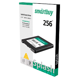 Твердотельный накопитель SSD SMARTBUY Splash 256GB, 2,5", SATA III, черный, SBSSD-256GT-MX902-25S3