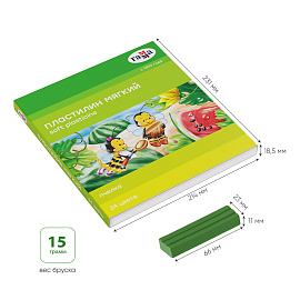 Пластилин восковой ГАММА "Пчелка", 24 цвета, 360 г, со стеком, картонная упаковка, 190820201