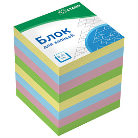 Блок для записей СТАММ "Имидж", 8*8*8см, цветной фото Блок для записей СТАММ "Имидж", 8*8*8см, цветной