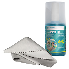 Очищающий комплекс для экранов и мониторов всех типов Defender CLN 30598 "Optima", 200мл + салфетка из микрофибры 18*18см