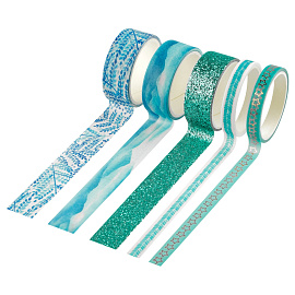 Набор клейких декоративных лент MESHU "Blue pattern", 5шт фото Набор клейких декоративных лент MESHU "Blue pattern", 5шт