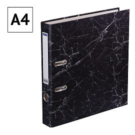 Папка-регистратор OfficeSpace, 50мм, мрамор, черная фото Папка-регистратор OfficeSpace, 50мм, мрамор, черная