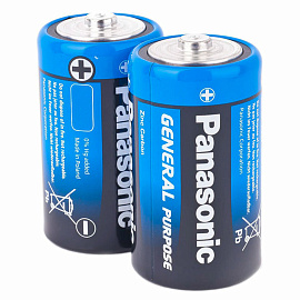 Батарейки КОМПЛЕКТ 2шт., PANASONIC D R20 (373), солевые, в пленке, 1.5 В фото Батарейки КОМПЛЕКТ 2шт., PANASONIC D R20 (373), солевые, в пленке, 1.5 В