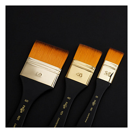 Набор художественных флейцев синтетика Гамма, 3шт., №25, 40, 60