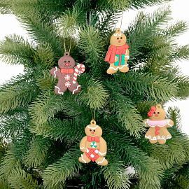 Украшение ёлочное "Пряничные человечки", 12 шт., 7 см, ЗОЛОТАЯ СКАЗКА, 592146