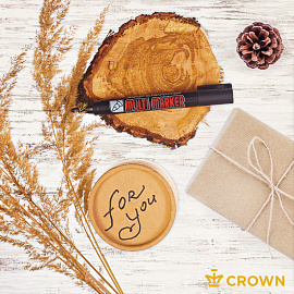 Маркер перманентный Crown Multi Marker черный (толщина линии 3 мм) пулевидный наконечник