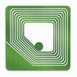 Этикетки самоклеящиеся противокражные радиочастотные, 40х40 мм, белые, рулон 1000 шт.