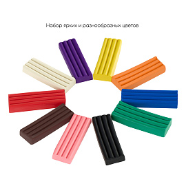 Пластилин Гамма Классический 10 цветов 200 г фото Пластилин Гамма Классический 10 цветов 200 г