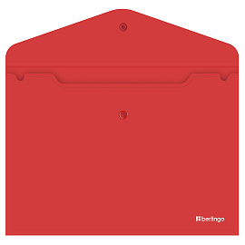 Папка-конверт на кнопке Berlingo "City Style", А4, 200мкм, непрозрачная, красная