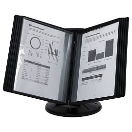 Демосистема настольная OfficeSpace с 10 черными панелями, вращающаяся фото Демосистема настольная OfficeSpace с 10 черными панелями, вращающаяся