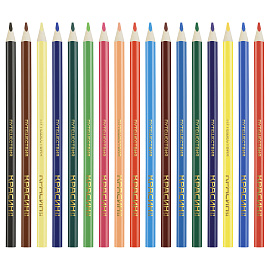 Карандаши цветные Красин "Путешествия", 18цв., трехгран., заточен., картон, европодвес