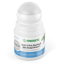 Дезодорант 50 мл, SYNERGETIC "Без запаха", роликовый, натуральный, 300015
