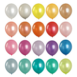 Воздушные шары, 100шт., М12/30см, MESHU, металлик, 20 цветов ассорти