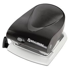 Дырокол BRAUBERG "Jet", до 40 листов, черный, 224341