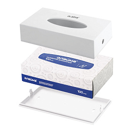 Диспенсер для косметических салфеток LAIMA CLASSIC, настольный/настенный, пластиковый, белый, 605392 фото Диспенсер для косметических салфеток LAIMA CLASSIC, настольный/настенный, пластиковый, белый, 605392