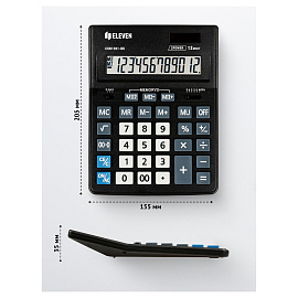 Калькулятор настольный Eleven Business Line CDB1201-BK, 12 разрядов, двойное питание, 155*205*35мм, черный
