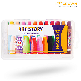 Пастель масляная Crown "ArtStory", 24 цвета, пласт. упаковка