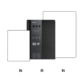 Бизнес-тетрадь В5+, 80л., Berlingo "Steel&Style", клетка, на гребне, 80г/м2, пластик. (полифом) обложка, линейка-закладка, черная
