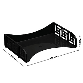 Лоток для бумаг горизонтальный СТАММ "Field", широкая загрузка, черный фото Лоток для бумаг горизонтальный СТАММ "Field", широкая загрузка, черный