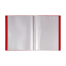 Папка с 40 вкладышами СТАММ А4, 21мм, 500мкм, пластик, красная фото Папка с 40 вкладышами СТАММ А4, 21мм, 500мкм, пластик, красная