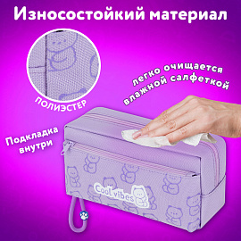 Пенал ЮНЛАНДИЯ ЮНИОР, 2 отделения, "Cool vibes", 21х9х8 см, 273821