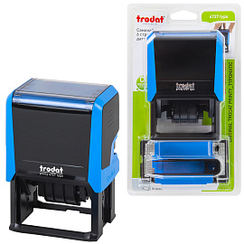 Датер самонаборный, 6 строк+дата, оттиск 60х40 мм, синий, TRODAT 4727, кассы в комплекте, 188617 фото Датер самонаборный, 6 строк+дата, оттиск 60х40 мм, синий, TRODAT 4727, кассы в комплекте, 188617