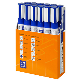 Маркер-краска OfficeSpace синяя, 1-4мм, нитро-основа фото Маркер-краска OfficeSpace синяя, 1-4мм, нитро-основа