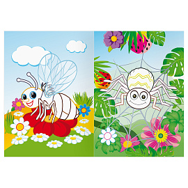 Раскраска с цв. фоном А5, 8 стр., ТРИ СОВЫ "Мир насекомых