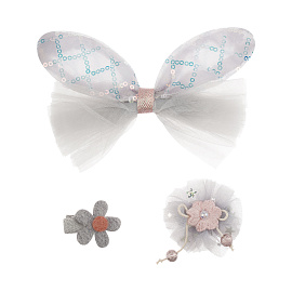 Заколки для волос MESHU с топперами, 3шт., голубой, европодвес фото Заколки для волос MESHU с топперами, 3шт., голубой, европодвес