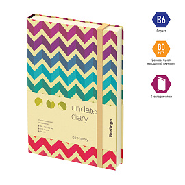 Ежедневник недатированный, В6, 136л., кожзам, Berlingo "Geometry", с рисунком