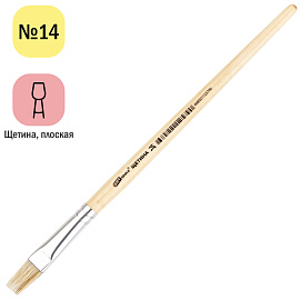 Кисть щетина, ArtSpace, плоская №14, пакет, европодвес фото Кисть щетина, ArtSpace, плоская №14, пакет, европодвес