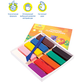 Пластилин Мульти-Пульти "Приключения Енота", 10 цветов, 200г, со стеком, картон фото Пластилин Мульти-Пульти "Приключения Енота", 10 цветов, 200г, со стеком, картон