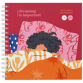 Скетчбук 60л., 150*150 MESHU "Pleasure", на гребне, soft-touch, 120г/м2