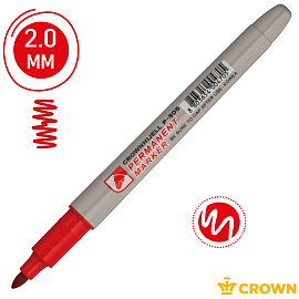 Маркер перманентный Crown "Multi Marker Slim" красный, пулевидный, 2мм фото Маркер перманентный Crown "Multi Marker Slim" красный, пулевидный, 2мм