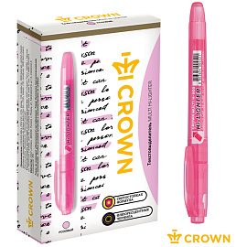 Текстовыделитель Crown "Multi Hi-Lighter" розовый, 1-4мм фото Текстовыделитель Crown "Multi Hi-Lighter" розовый, 1-4мм
