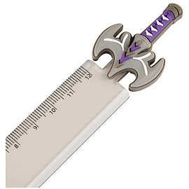 Линейка с топпером 12см MESHU "Grey sword", пластиковая, европодвес