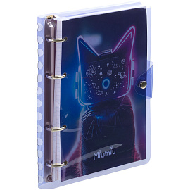 Тетрадь на кольцах 120л., А5, клетка MESHU "Miumiu", с пластиковой обложкой