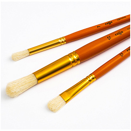 Набор кистей Гамма Классические щетина 3 штуки (плоская, круглая)